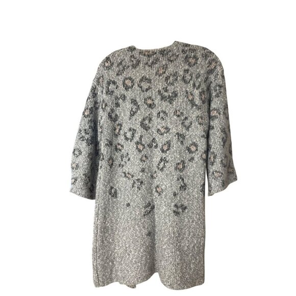 Cupcakes & Cashmere long open front cardigan XS grey animal print - Picture 4 of 4